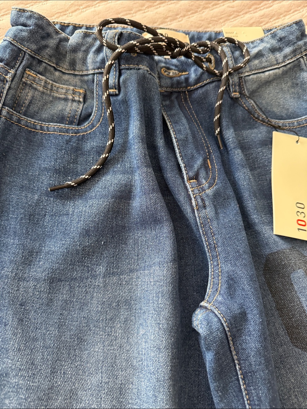 1030 TEN THIRTY Wide Leg Blue Jeans "Baggy & Low Rise" 0/24 ❤️ - Picture 3 of 10